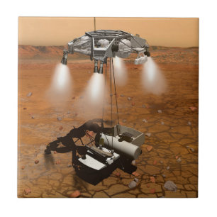 En Ascent Fordon som Lämnar Mars. Kakelplatta