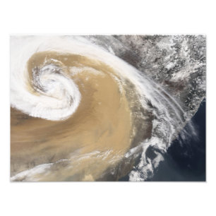 En asiatisk stoftstorm i kor i Stilla havet Fototryck