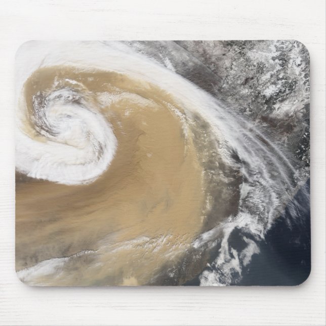 En asiatisk stoftstorm i kor i Stilla havet Musmatta (Framsidan)