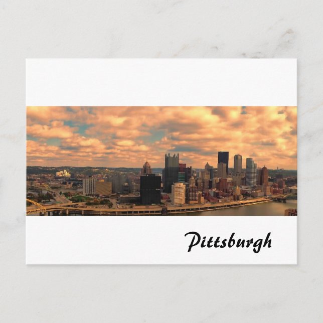 En åsikt från Mt Washington i Pittsburgh Vykort (Framsida)