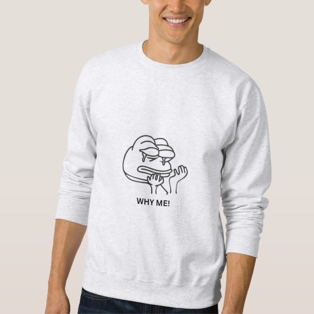En askgrå stämnings-sweatshirt lång ärmad tröja (Framsida)
