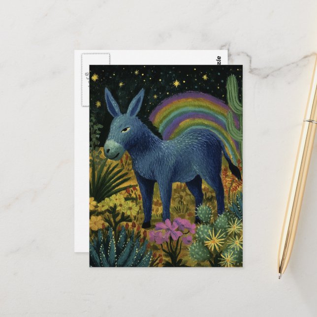 En åsna i öknen vykort (Fram/Back In Situ)