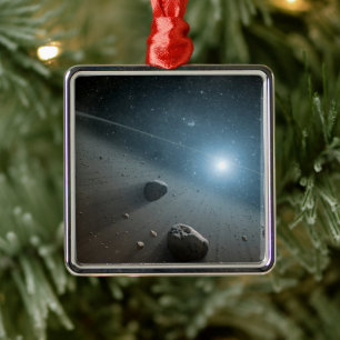 En asteroid Bälte runt Bright Star Vega. Julgransprydnad Metall