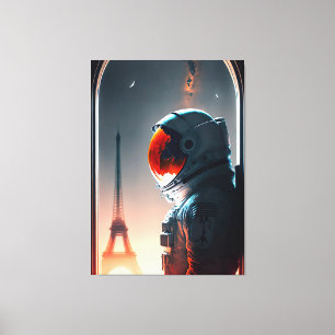 En astronaut i Paris Canvastryck