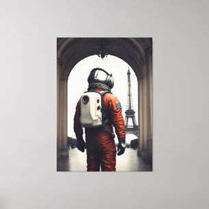 En astronaut i Paris Canvastryck