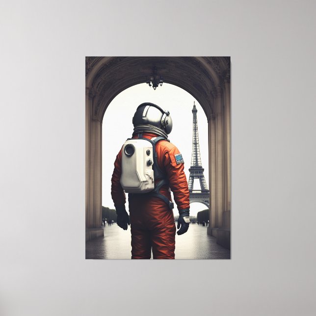 En astronaut i Paris Canvastryck (Framsida)