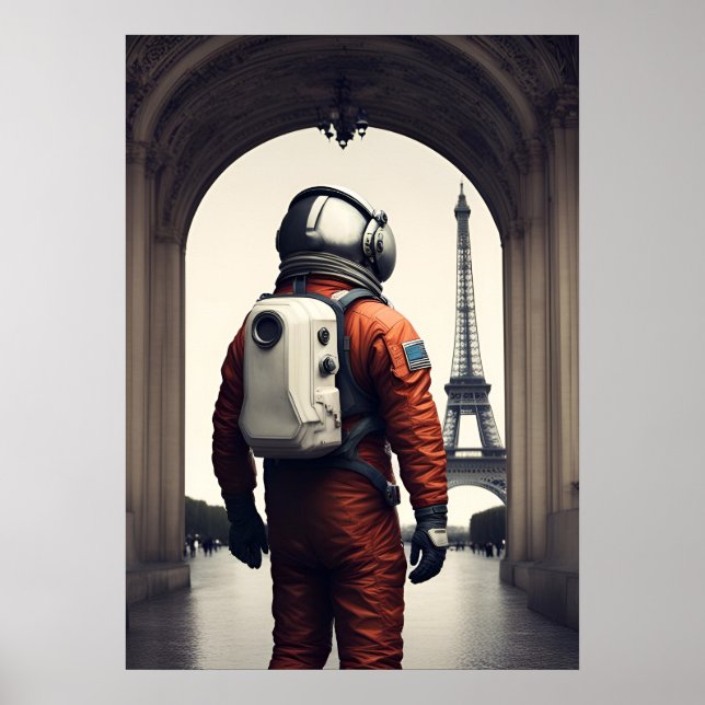 En astronaut i Paris Poster (Framsidan)