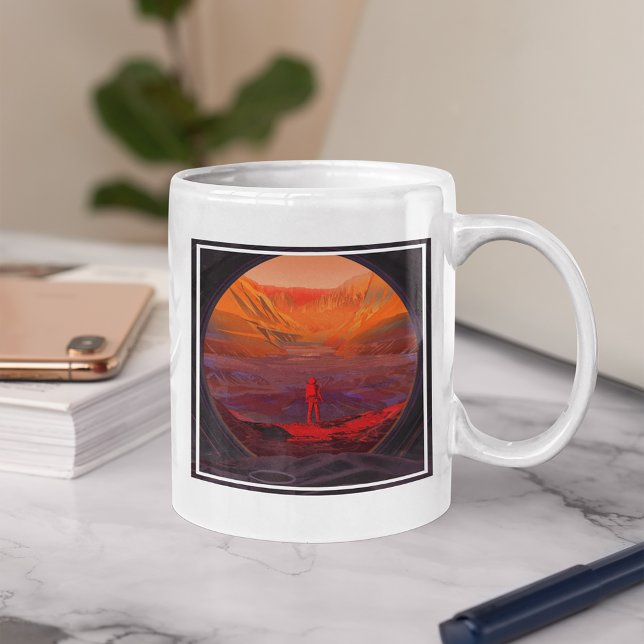 En astronaut på Mars Jumbo Mugg (Mug on table)