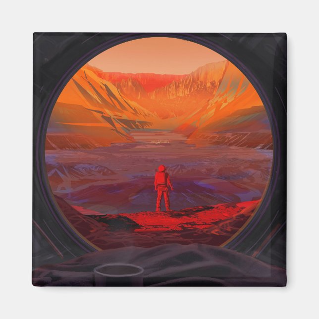 En astronaut på Mars Magnet (Framsidan)