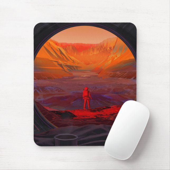 En astronaut på Mars Musmatta (Med mus)