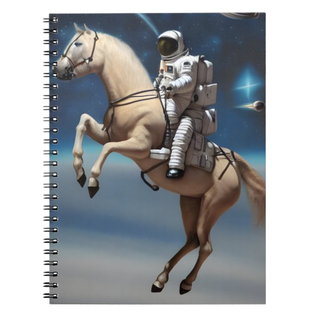 En astronaut Riding a Horse in Space Anteckningsbok (Framsidan)