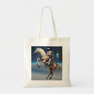 En astronaut Riding a Horse in Space Tygkasse