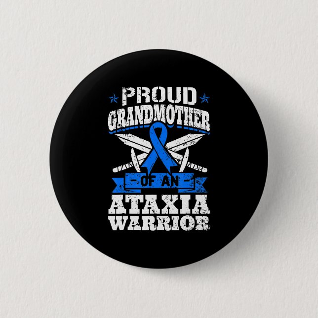En Ataxi Warrior Blue Awaren Knapp (Framsida)