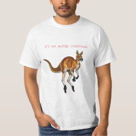 En Aussie-jul med en Red Kangaroo T Shirt