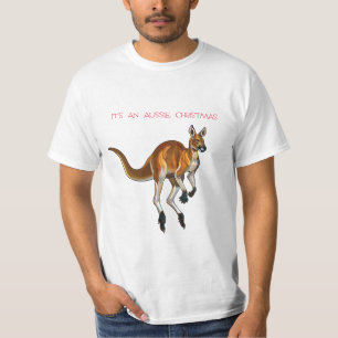 En Aussie-jul med en Red Kangaroo T Shirt