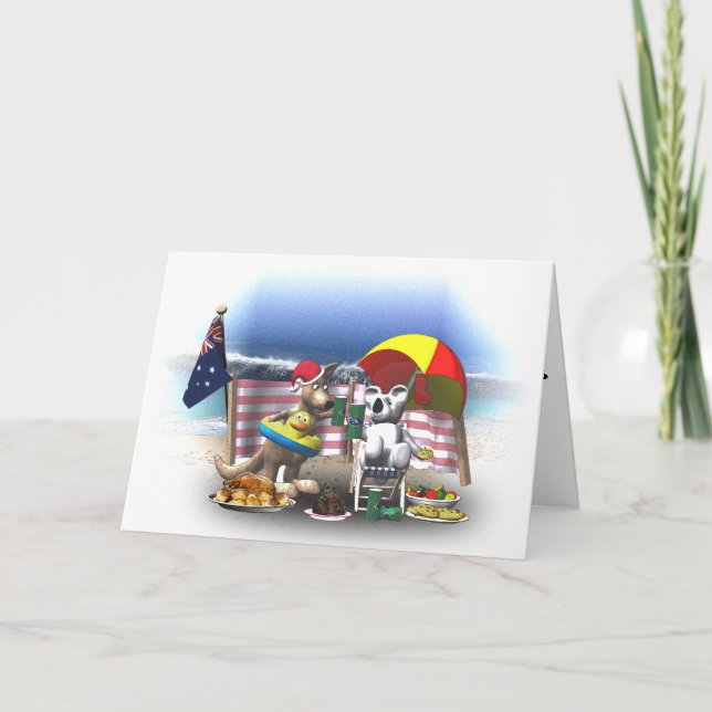 En australisk strandjul helgkort (Framsida)