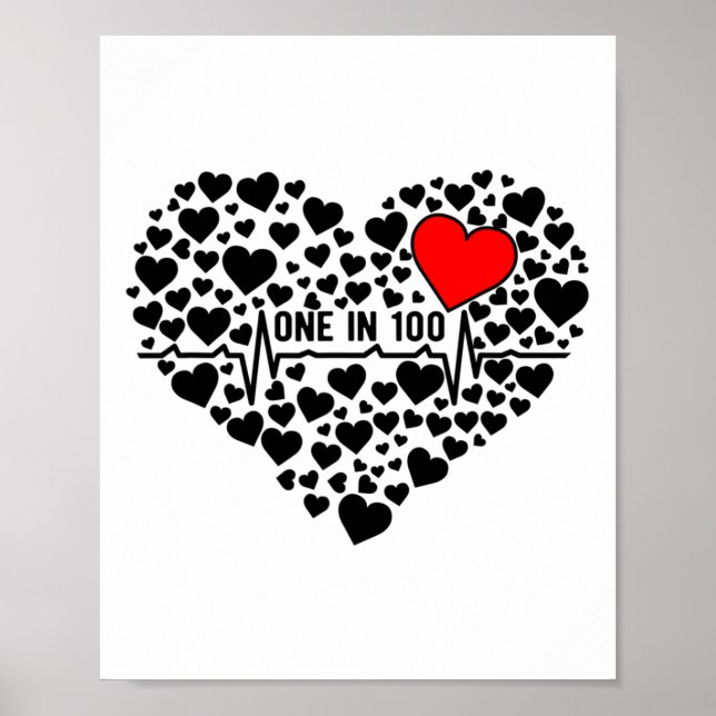 En av 100 barn med hjärt- kärlsjukdom poster (Framsidan)