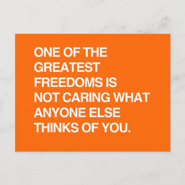 EN AV DE UNDERBARARE FRIHETERNA ÄR ATT INTE TA UPP VYKORT (Framsida)