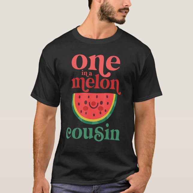 En av en Melon Cousin Cute Watermelon First Birthu T Shirt (Framsida)