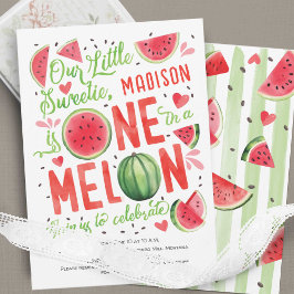 En av en melon, Cute Summer Adsible 1st-födelsedag Inbjudningar