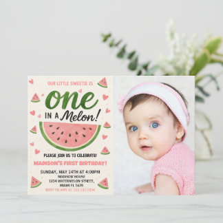 En av en Melon Första födelsedag-inbjudan Inbjudningar
