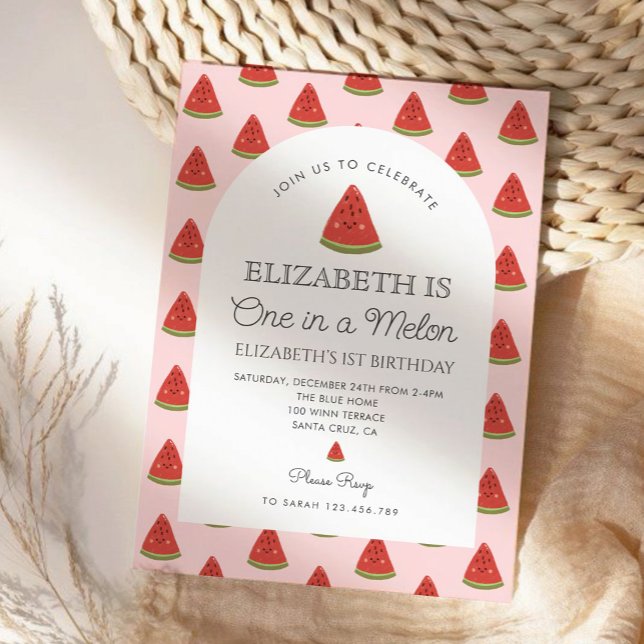 En av en Melon Little Sweets första födelsedag Inbjudningar (Skapare uppladdad)