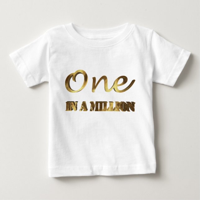 En av en miljon Elegant Guld Brown Typografi Tee (Framsida)