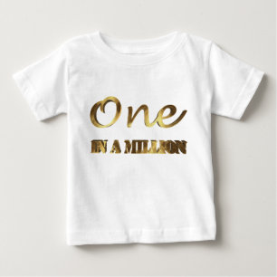 En av en miljon Elegant Guld Brown Typografi Tee Shirt