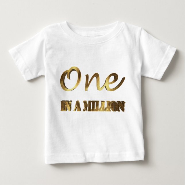 En av en miljon Elegant Guld Brown Typografi Tee Shirt (Framsida)