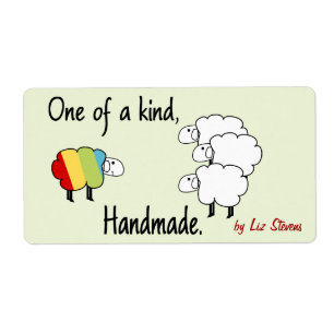 En av en slags handgjord etikett fraktsedel