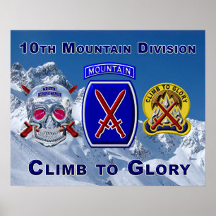 En av en typ 10th Mountain Division Design Poster