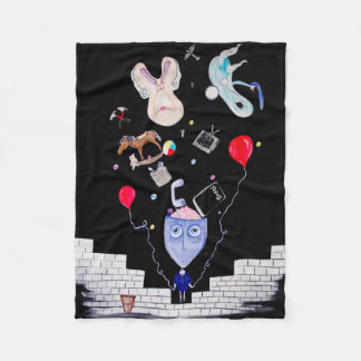 En av en typ Fleece Blanket. Rosans mur.