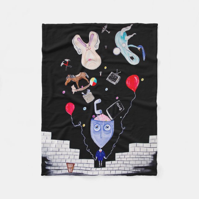 En av en typ Fleece Blanket. Rosans mur. (Framsidan)