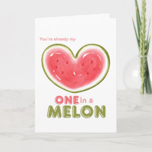 En av en vattenmelon Alla hjärtans dag Kort