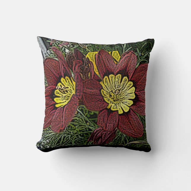 en av färgstarka moderna blomstercontemporary kudde (Framsida)