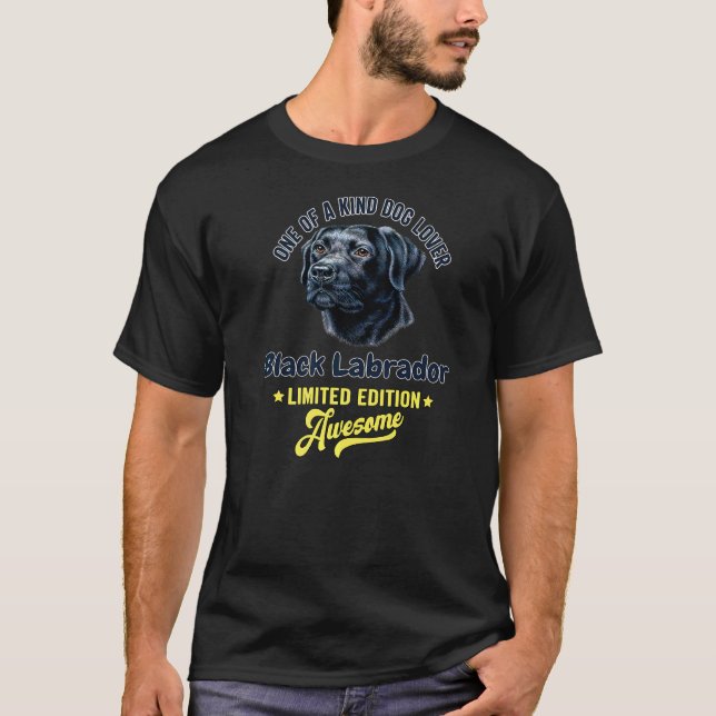 En av Hund Black Labrador T Shirt (Framsida)