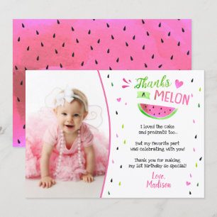 En av Melon Birthday Tack Cards Inbjudningar