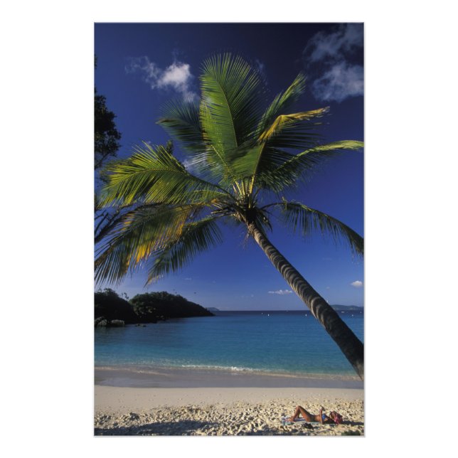 En av världens bästa stränder; Trunk Bay på Fototryck (Framsidan)