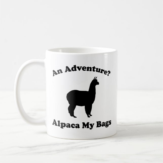 En Äventyr? Alpaca Min Bags-kaffe Mugg (Vänster)