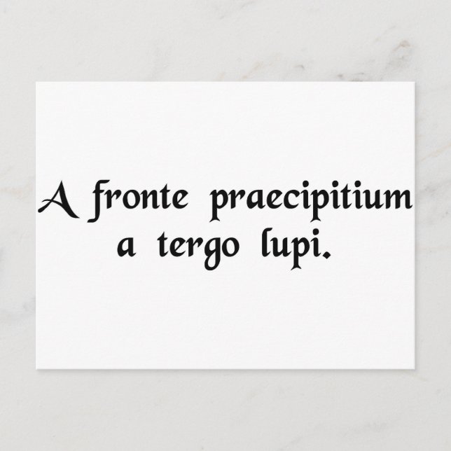 En avgrund framför, varger bakom vykort (Framsida)