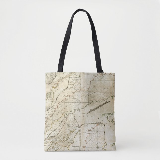 En avkräva kartlägger av floden St Lawrence Tygkasse (Framsida)