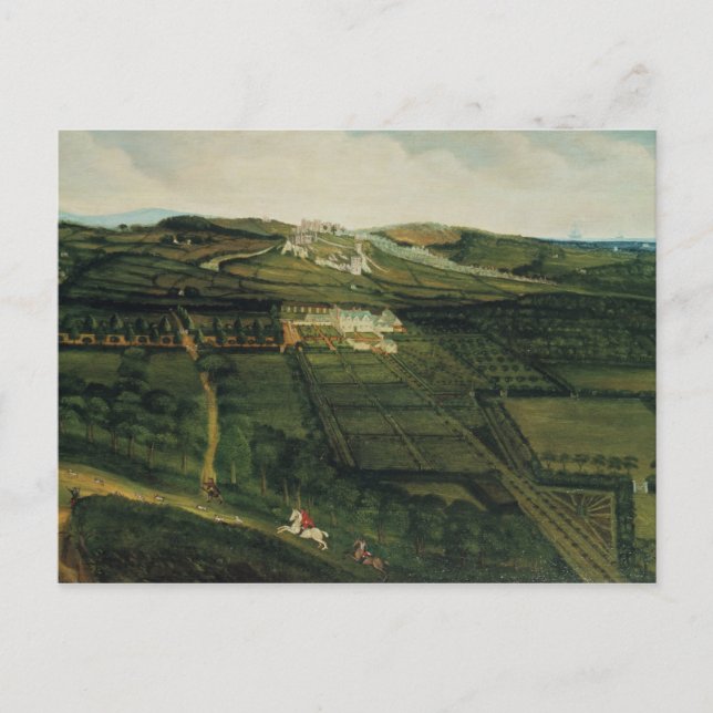 En avlägsen vy av Corfe Castle Vykort (Framsida)