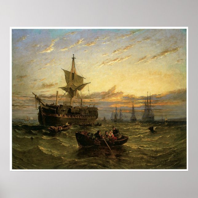 En avväpnad indianman i Thames Estuary i Öster. Poster (Framsidan)