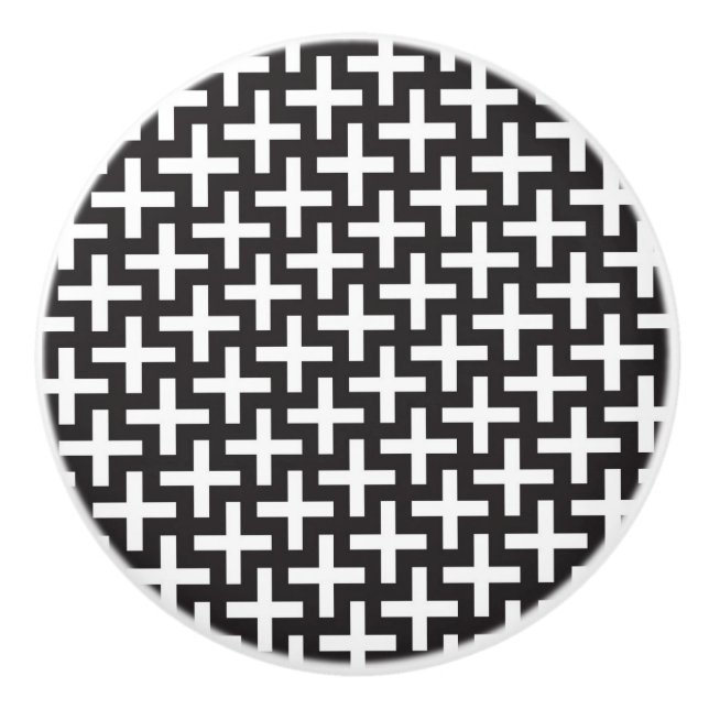 En b&w mönstrar gjort med "plus" undertecknar knopp (Framsidan)
