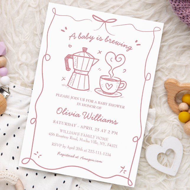 En Baby är en barnskötare för kaffebarn Inbjudningar (Skapare uppladdad)