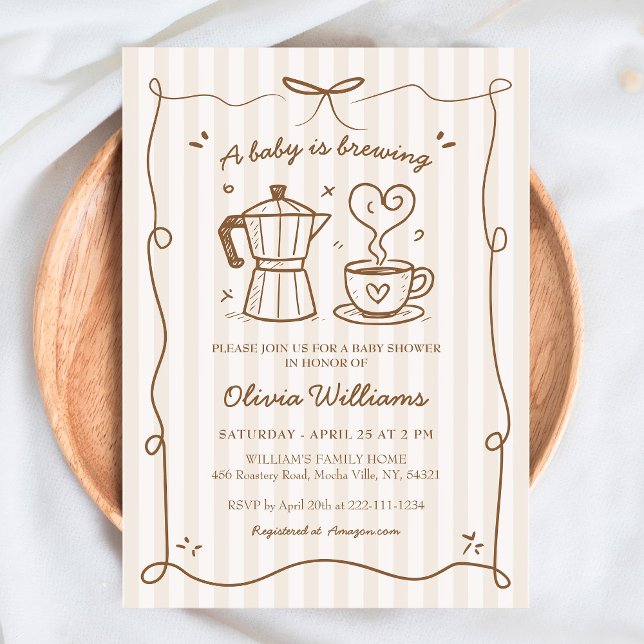 En Baby är en barnskötare för kaffebröd Inbjudningar (Skapare uppladdad)