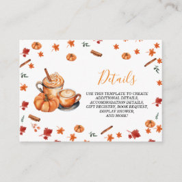 En Baby brinner i detaljer om Pumpkin Spice Baby S Tilläggskort