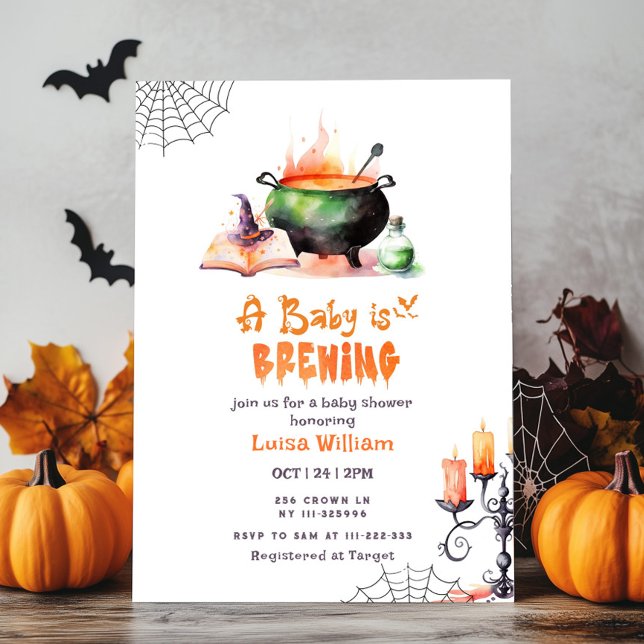 En baby brinner söt Halloween-babydusch Inbjudningar (Skapare uppladdad)