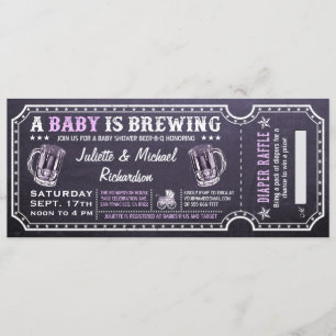 En baby bryggar baby showerbiljettinbjudningar inbjudningar