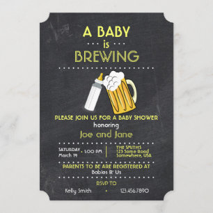 En baby bryggar inbjudningar